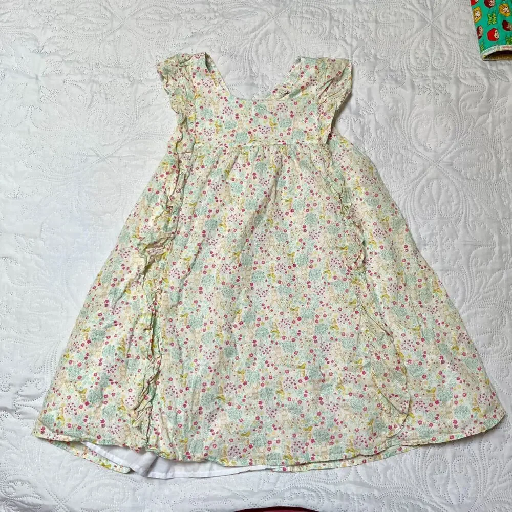 Shabby Chic Bunny Floral Dress Size 7
